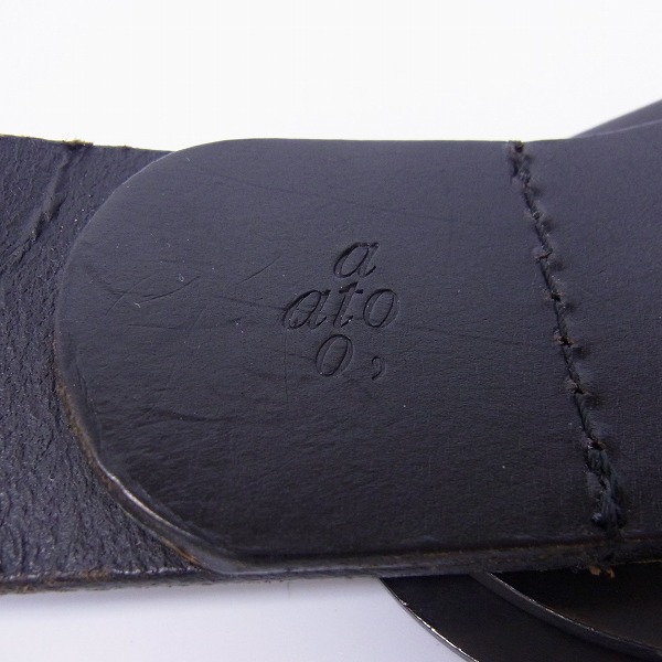実際に弊社で買取させて頂いたato/アトウ バックル レザーベルト ブラックの画像 3枚目