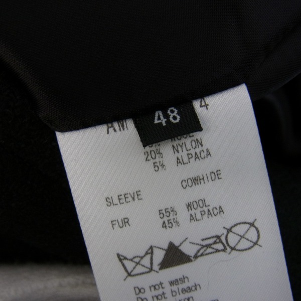 実際に弊社で買取させて頂いたato/アトウ コットンジャケット アルパカ混ファー 袖レザー変形ジャケット 48の画像 3枚目