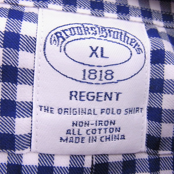 実際に弊社で買取させて頂いた【未使用】BROOKS BROTHERS/ブルックスブラザーズ  ギンガムチェック ボタンダウンシャツ XLの画像 2枚目