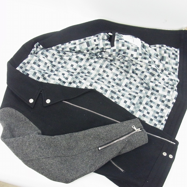 実際に弊社で買取させて頂いたuniform experiment/ユニフォームエクスペリメント Wool Melton Double Riders JKT/1の画像 2枚目