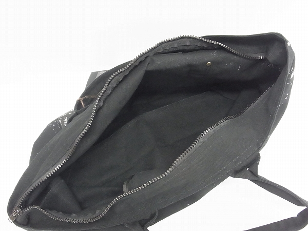 実際に弊社で買取させて頂いた【タグ付き】2018A/W ACANTHUS/アカンサス hand splash canvas leather toteBAG/トートバッグ 黒/BG1802SPの画像 3枚目
