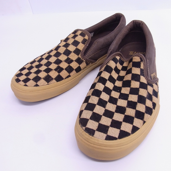 実際に弊社で買取させて頂いたVANS/バンズ ハラコ/チェック/チェッカー スリッポン US9の画像 0枚目