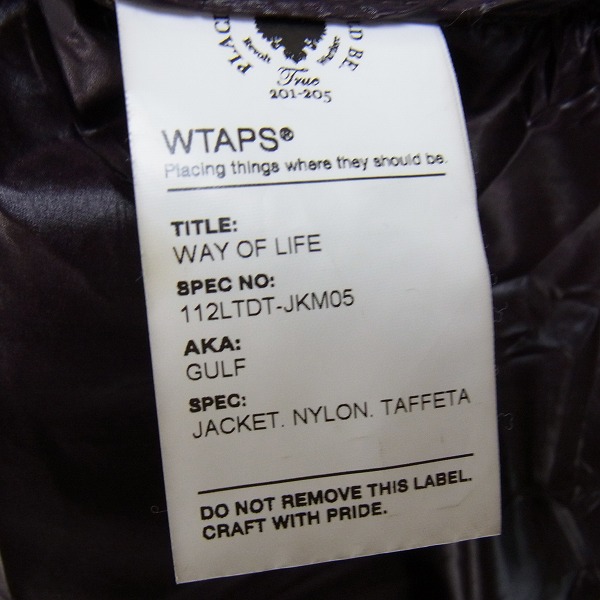 実際に弊社で買取させて頂いたWTAPS/ダブルタップス 11AW GULF ダウン ジャケット 112LTDT-JKM05/2の画像 4枚目