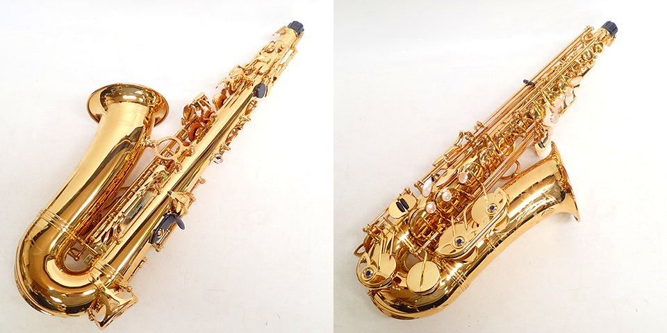 実際に弊社で買取させて頂いた★YANAGISAWA/ヤナギサワ A-990 アルトサックス 彫刻入 金管楽器 マウスピース/ハードケース付の画像 1枚目