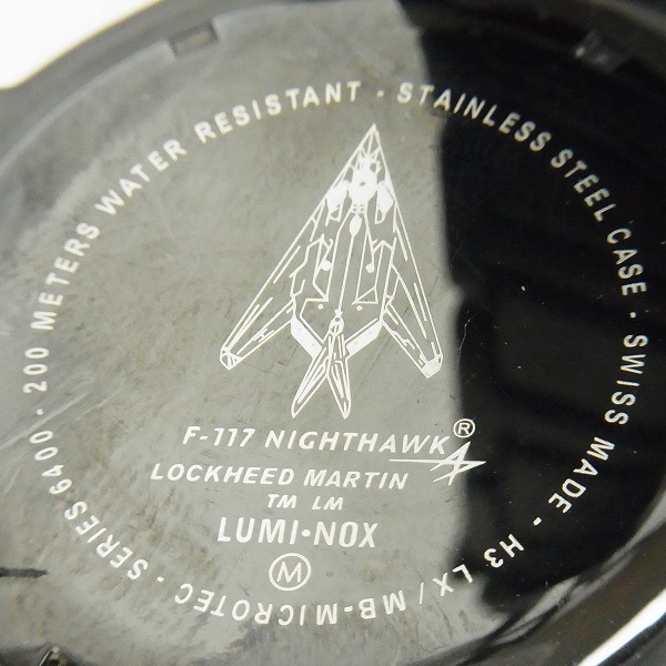 実際に弊社で買取させて頂いたLUMINOX/ルミノックス F-117 ナイトホーク 6400-200 腕時計/黒 の画像 3枚目