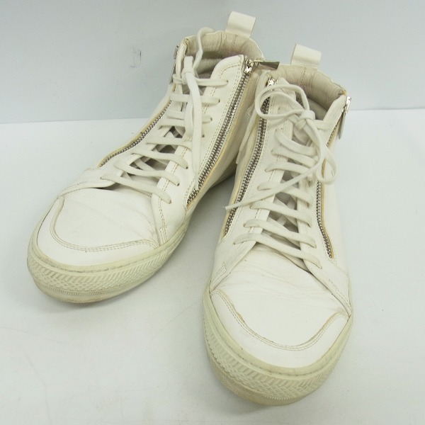 実際に弊社で買取させて頂いたDIESEL BLACK GOLD/ディーゼル ブラックゴールド レザーサイドジップ ハイカットスニーカー/42
