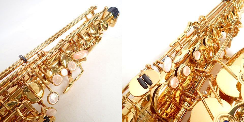 実際に弊社で買取させて頂いた★YANAGISAWA/ヤナギサワ A-990 アルトサックス 彫刻入 金管楽器 マウスピース/ハードケース付の画像 5枚目