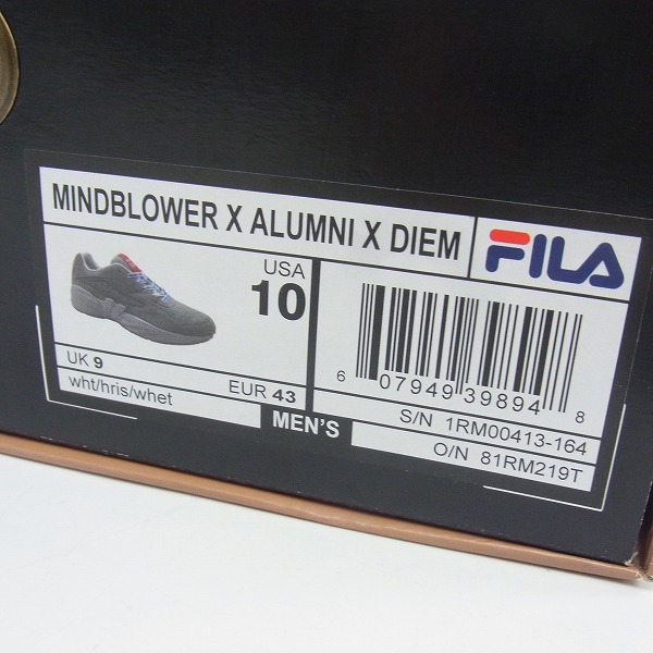 実際に弊社で買取させて頂いたFILA/フィラ MINDBLOWER X ALUMNI X DIEM スニーカー/27.5の画像 9枚目