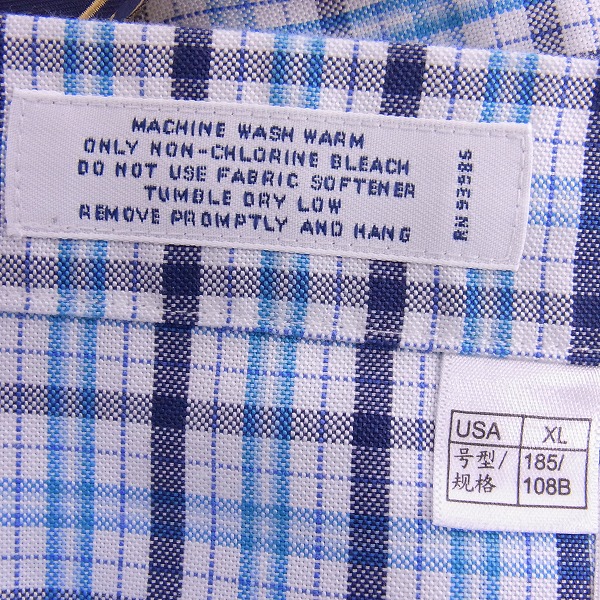 実際に弊社で買取させて頂いた【未使用】BROOKS BROTHERS/ブルックスブラザーズ  チェックボタンダウンシャツ ブルー XLの画像 3枚目