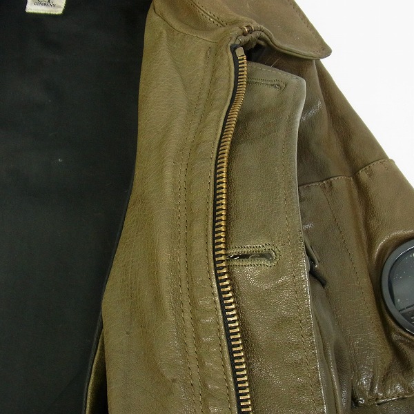 実際に弊社で買取させて頂いたC.P.COMPANY/シーピーカンパニー レザージャケット 14WCPUL02536/50の画像 7枚目