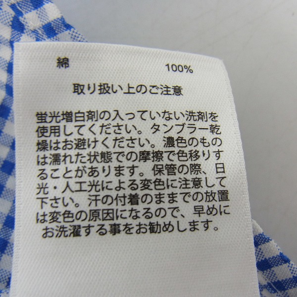 実際に弊社で買取させて頂いた【未使用】BROOKS BROTHERS/ブルックスブラザーズ ギンガムチェック ハーフボタン 半袖シャツ XLの画像 3枚目