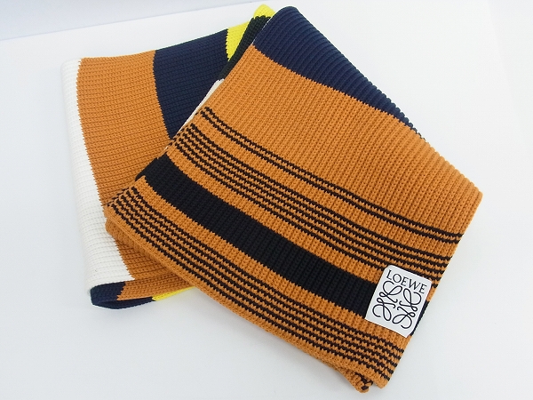 実際に弊社で買取させて頂いたLOEWE/ロエベ ボーダーニットマフラー マルチカラー