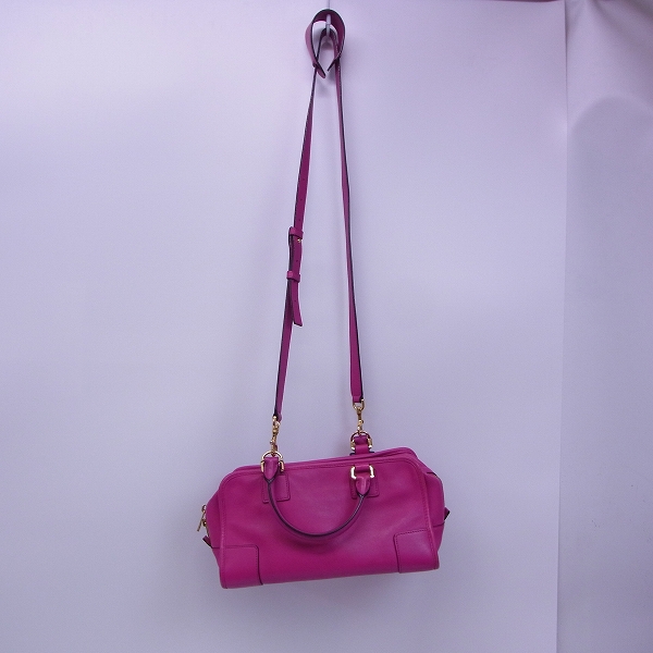 実際に弊社で買取させて頂いたLOEWE/ロエベ アマソナ ハンドバッグ ショルダーストラップ ピンク 2way の画像 1枚目