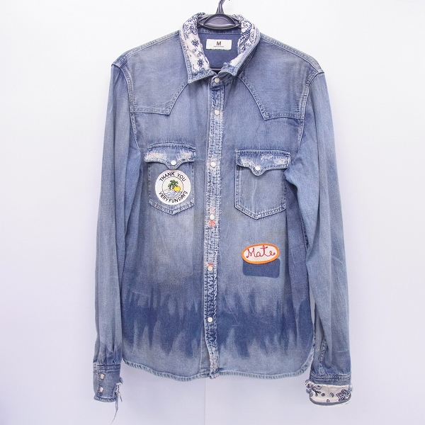実際に弊社で買取させて頂いたM/エム ワッペン デニム ウエスタンシャツ/M
