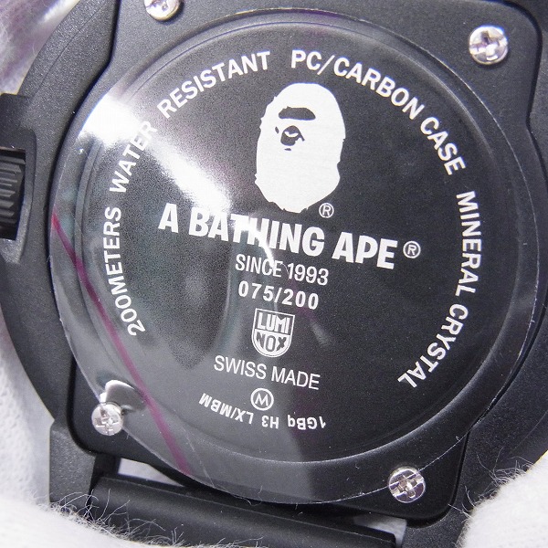 実際に弊社で買取させて頂いたA BATHING APE×LUMINOX/アベイシングエイプ×ルミノックス コラボ 3001BAPE【動作未確認】の画像 3枚目