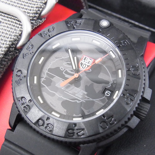 実際に弊社で買取させて頂いたA BATHING APE×LUMINOX/アベイシングエイプ×ルミノックス コラボ 3001BAPE【動作未確認】