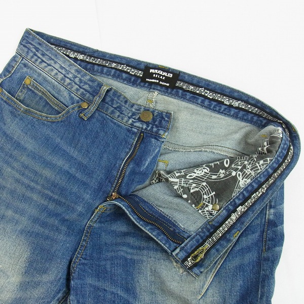 実際に弊社で買取させて頂いた1PIU1UGUALE3 RELAX×NUMBER (N)INE/ウノピュウノウグァーレ×ナンバーナイン ダメージ/リペア加工 デニムパンツ/XLの画像 2枚目