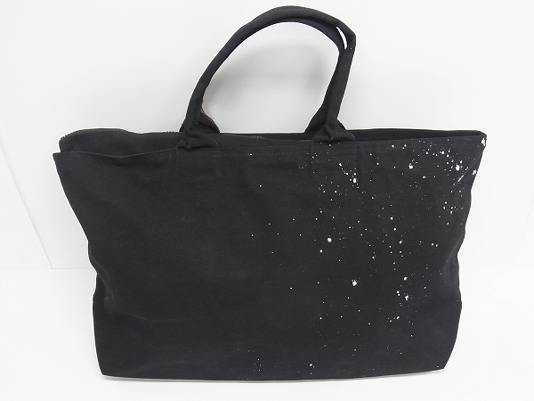 実際に弊社で買取させて頂いた【タグ付き】2018A/W ACANTHUS/アカンサス hand splash canvas leather toteBAG/トートバッグ 黒/BG1802SPの画像 1枚目