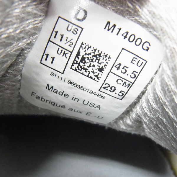 実際に弊社で買取させて頂いたNEW BALANCE×J.CREW/ニューバランス×Jクルー 別注/コラボ スニーカー/グレー M1400G/29.5の画像 5枚目