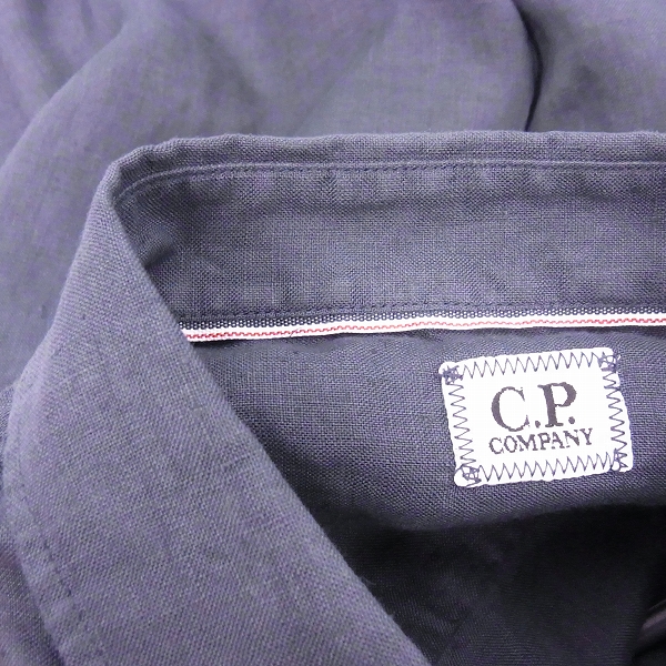 実際に弊社で買取させて頂いたC.P.COMPANY/シーピーカンパニー リネン 半袖 ボタン シャツ 02CMSH029A/Lの画像 5枚目