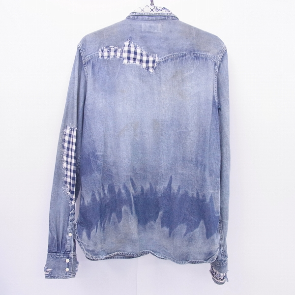 実際に弊社で買取させて頂いたM/エム ワッペン デニム ウエスタンシャツ/Mの画像 1枚目