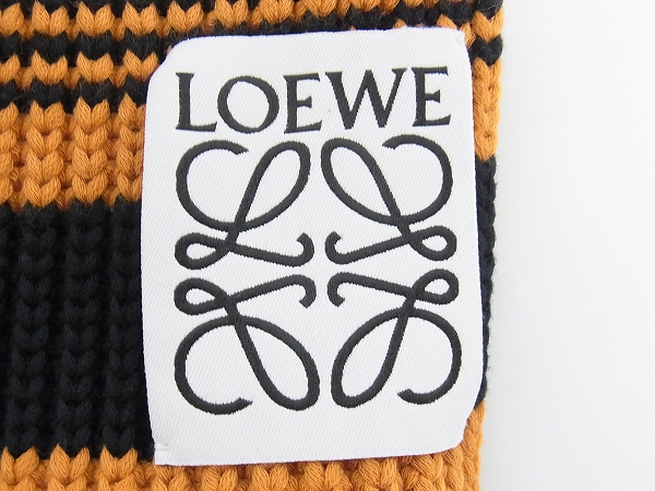 実際に弊社で買取させて頂いたLOEWE/ロエベ ボーダーニットマフラー マルチカラーの画像 1枚目