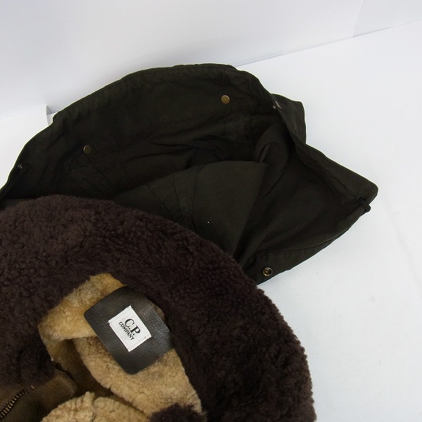 実際に弊社で買取させて頂いたC.P.COMPANY/シーピーカンパニー 内ボア ゴーグル レザー フライトジャケット 14WCPUL03252/50の画像 6枚目