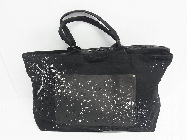実際に弊社で買取させて頂いた【タグ付き】2018A/W ACANTHUS/アカンサス hand splash canvas leather toteBAG/トートバッグ 黒/BG1802SP