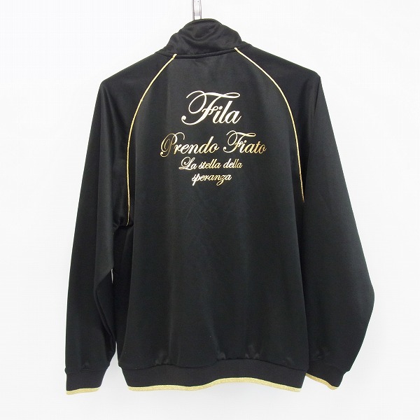 実際に弊社で買取させて頂いたFILA/フィラ トラックジャケット ゴールド×ブラック ラメ入り FM6476/Mの画像 1枚目