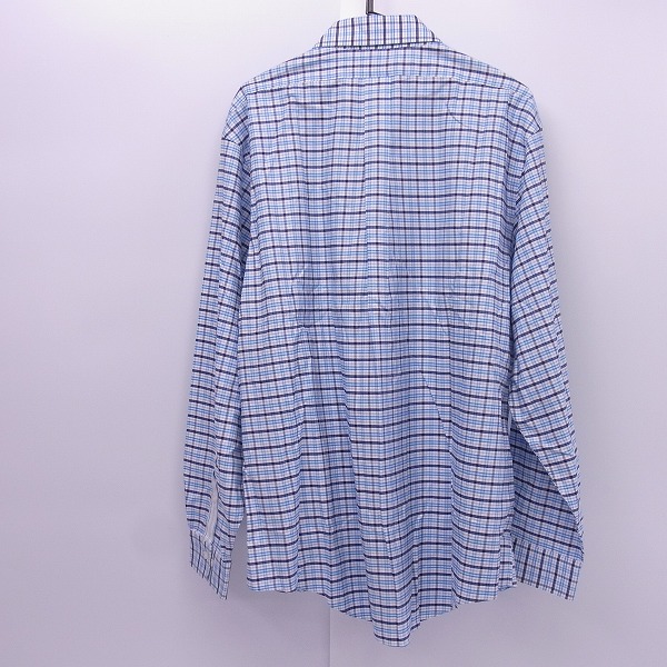 実際に弊社で買取させて頂いた【未使用】BROOKS BROTHERS/ブルックスブラザーズ  チェックボタンダウンシャツ ブルー XLの画像 1枚目