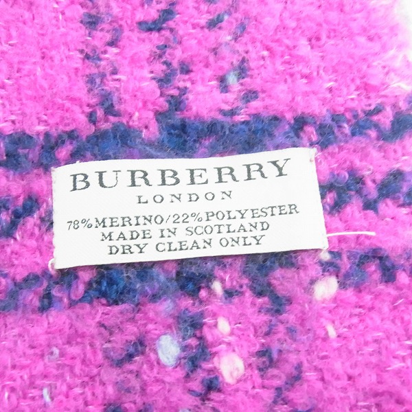 実際に弊社で買取させて頂いたBURBERRY London/バーバリーロンドン メリノウール チェック マフラーの画像 1枚目