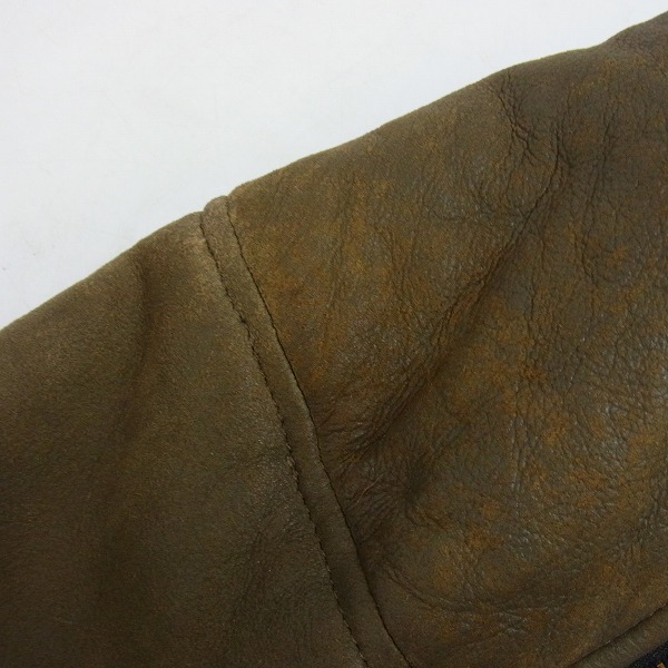 実際に弊社で買取させて頂いたC.P.COMPANY/シーピーカンパニー 内ボア ゴーグル レザー フライトジャケット 14WCPUL03252/50の画像 5枚目