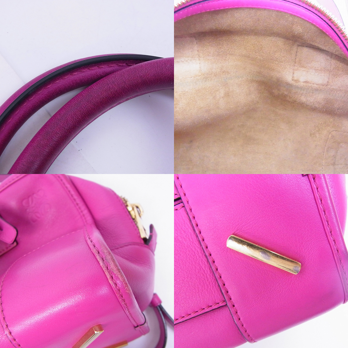 実際に弊社で買取させて頂いたLOEWE/ロエベ アマソナ ハンドバッグ ショルダーストラップ ピンク 2way の画像 5枚目
