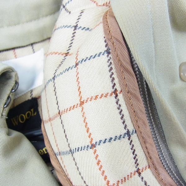 実際に弊社で買取させて頂いたEDIFICE/エディフィス PURE NEW WOOL Whiteley and Green ライナー付トレンチコート/46の画像 5枚目