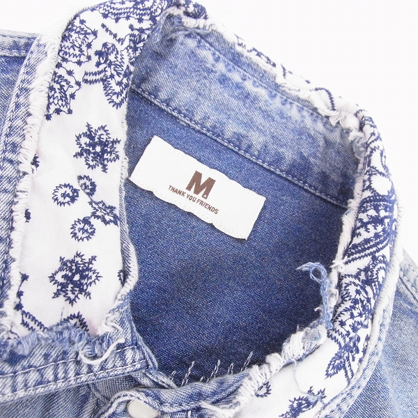 実際に弊社で買取させて頂いたM/エム ワッペン デニム ウエスタンシャツ/Mの画像 2枚目