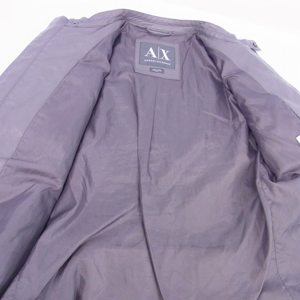 実際に弊社で買取させて頂いたARMANI EXCHANGE/アルマーニエクスチェンジ フェイクレザー ライダースジャケット XSの画像 4枚目