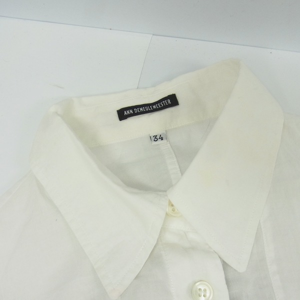 実際に弊社で買取させて頂いたANN DEMEULEMEESTER/アンドゥムルメステール コットンシャツ ホワイト 2801M/34の画像 4枚目