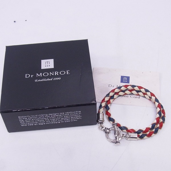 実際に弊社で買取させて頂いた【ギャラ付】Dr MONROE/ドクターモンロー レザーブレスレット トリコロール RE-15-SVの画像 4枚目