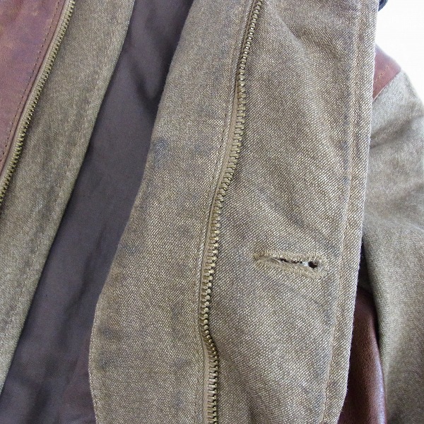 実際に弊社で買取させて頂いたC.P.COMPANY/シーピーカンパニー レザー切り替えし ゴーグルジャケット CPU0624 002051/50の画像 6枚目