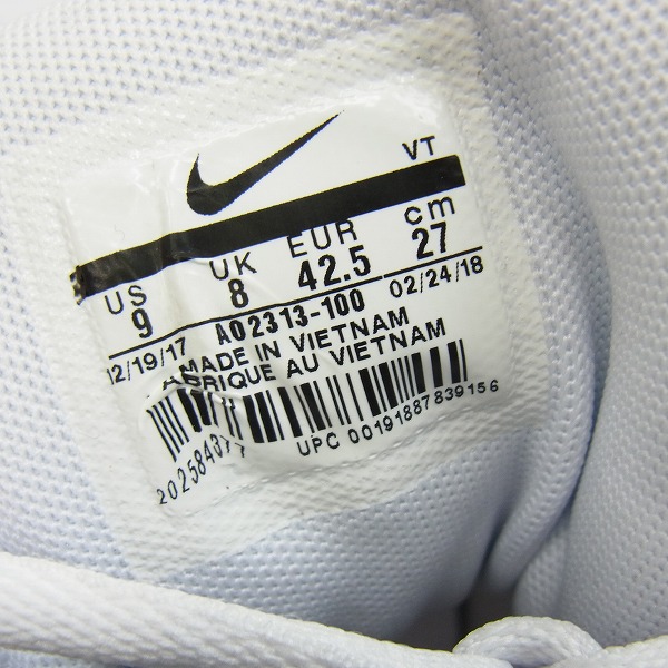 実際に弊社で買取させて頂いた【未使用】NIKE/ナイキ AIR MAX 360 HI/KJ/エアマックス360 Kim Jones/キムジョーンズ AO2313-100/27.0の画像 5枚目