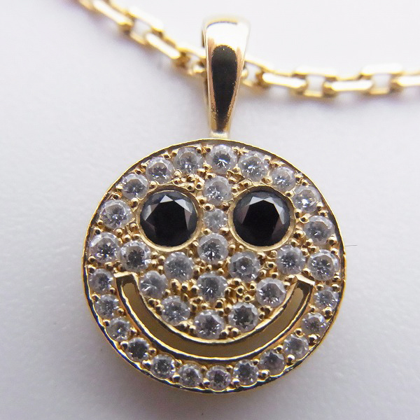 実際に弊社で買取させて頂いた【ギャラ付き】EYEFUNNY/アイファニー ダイヤモンド スマイル S ブラックアイズ/チェーン 18KYG/HSM005の画像 1枚目