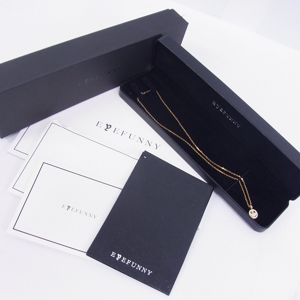 実際に弊社で買取させて頂いた【ギャラ付き】EYEFUNNY/アイファニー ダイヤモンド スマイル S ブラックアイズ/チェーン 18KYG/HSM005の画像 9枚目