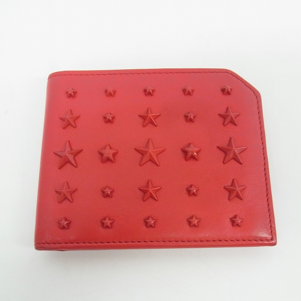 実際に弊社で買取させて頂いたJIMMY CHOO/ジミーチュウ ALBANY/アルバニー スタースタッズ 2つ折り財布/ウォレットの画像 1枚目