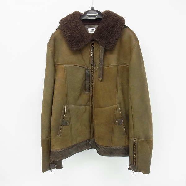 実際に弊社で買取させて頂いたC.P.COMPANY/シーピーカンパニー 内ボア ゴーグル レザー フライトジャケット 14WCPUL03252/50