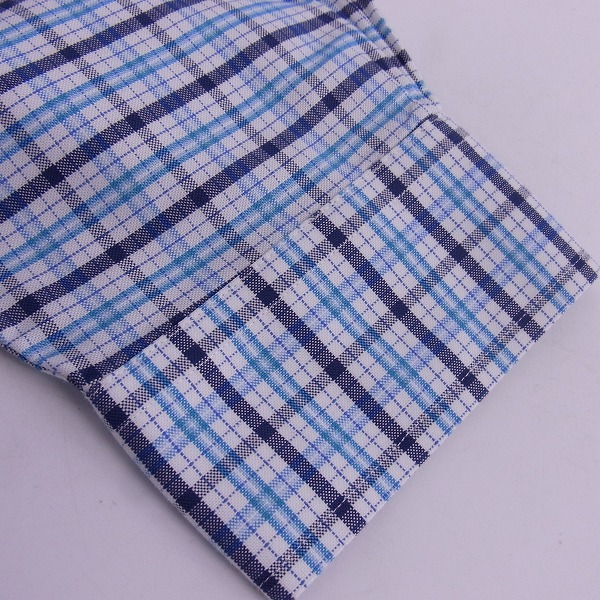 実際に弊社で買取させて頂いた【未使用】BROOKS BROTHERS/ブルックスブラザーズ  チェックボタンダウンシャツ ブルー XLの画像 6枚目