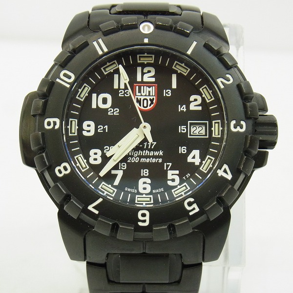 実際に弊社で買取させて頂いたLUMINOX/ルミノックス F-117 ナイトホーク 6400-200 腕時計/黒 