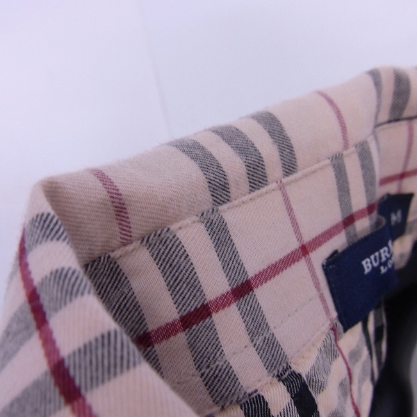 実際に弊社で買取させて頂いたBURBERRY LONDON/バーバリー ロンドン チェック柄切替 ホース刺繍ポロシャツ Mの画像 5枚目