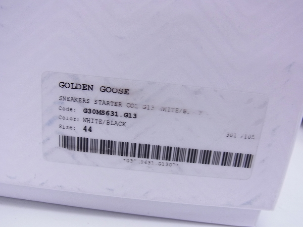 実際に弊社で買取させて頂いたGolden Goose /ゴールデングース STARTER/スターター ローカットスニーカー G30MS631 Size：44の画像 7枚目