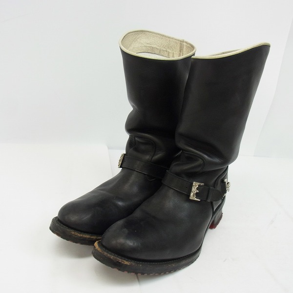 実際に弊社で買取させて頂いたHIROMU TAKAHARA/ヒロムタカハラ ブラックエンジニアブーツ 41