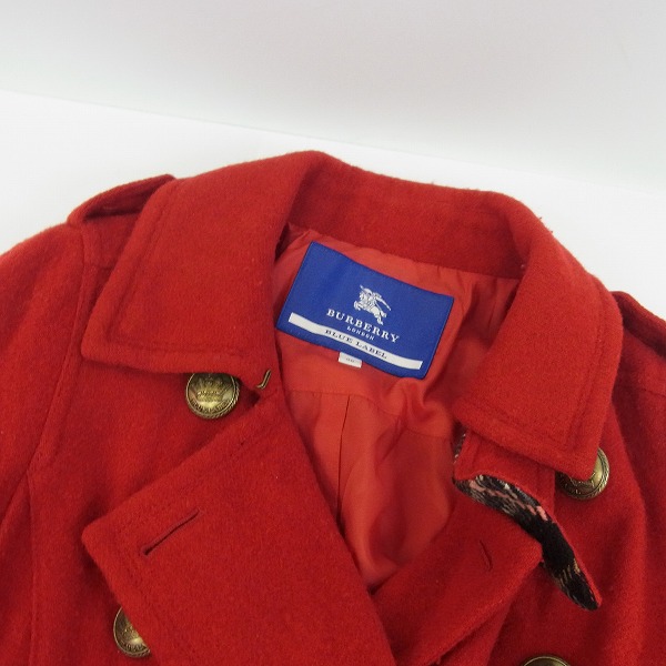 実際に弊社で買取させて頂いたBURBERRY BLUE LABEL/バーバリーブルーレーベル 三陽商会 ウール混 Pコート/38の画像 4枚目